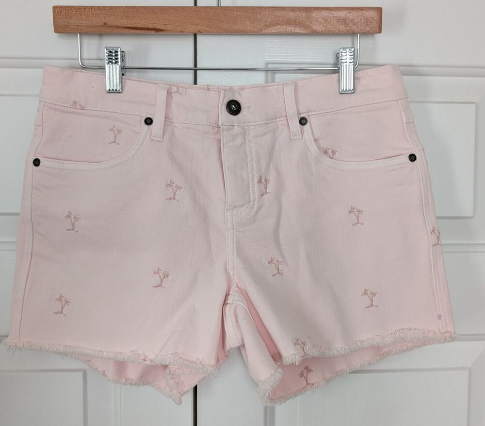Carve Designs Pastel Pink Palm Tree Embroidered Maui Shorts